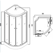 Душевая кабина Loranto 88х88 CS-981TM/W-90 без гидромассажа-2