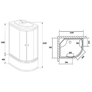 Душевая кабина Loranto 118х78 L CS-886EATM/B-120 без гидромассажа-1