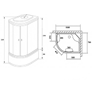 Душевая кабина Loranto 118х78 R CS-985-RTM/W-120 без гидромассажа-2