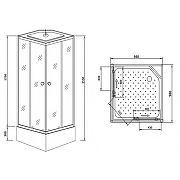 Душевая кабина Loranto 98х98 CS-990ETM/W-100 без гидромассажа-2