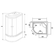 Душевая кабина Loranto 118х78 R CS-887EATM/B-120 без гидромассажа-2