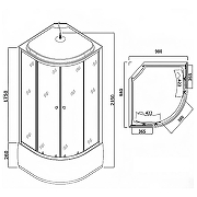 Душевая кабина Loranto 100х100 CS-985TM/W-100 без гидромассажа-2