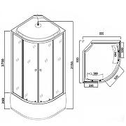 Душевая кабина Loranto 88х88 CS-985TM/W-90 без гидромассажа-2