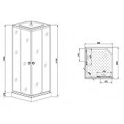 Душевая кабина Loranto 88х88 CS-992EATM/W-90 без гидромассажа-2