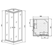 Душевая кабина Loranto 98х98 CS-992EBTM/W-100 без гидромассажа-2