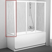 Боковая стенка для шторки на ванну Ravak 80 9504010241 профиль Белый стекло прозрачное