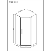 Душевой уголок Loranto Neo 100х100 CS-22112-100 профиль Серебро стекло тонированное-1