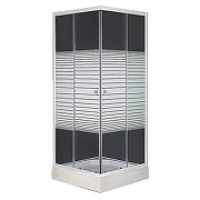 Душевой уголок Loranto 90х90 CS-8024S с поддоном профиль Белый стекло с узором