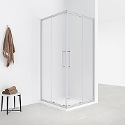 Душевой уголок Loranto 90х90 CS-AB01S-90 профиль Сатин стекло прозрачное-1