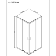 Душевой уголок Loranto Neo 100х100 CS-21809-100 профиль Серебро стекло прозрачное-2