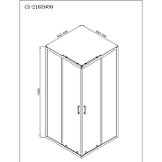 Душевой уголок Loranto Neo 90х90 CS-21809-90 профиль Серебро стекло прозрачное-2