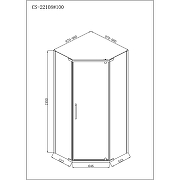 Душевой уголок Loranto Neo 100х100 CS-22108-100 профиль Серебро стекло прозрачное-2