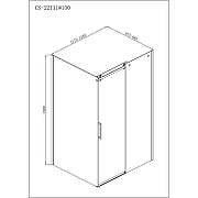 Душевой уголок Loranto Neo 120х100 CS-22111-100 профиль Серебро стекло прозрачное-2
