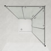 Душевой уголок Loranto 90х90 CS-AB01GG-90 профиль Серый матовый стекло прозрачное-2