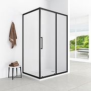 Душевой уголок Loranto 120х90 CS-AB02B-129 профиль Черный матовый стекло прозрачное-1