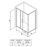 Душевой уголок Loranto 120х90 CS-AB02B-129 профиль Черный матовый стекло прозрачное-6