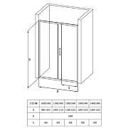 Душевая дверь Loranto 130 CS-AB03GG-130 профиль Серый матовый стекло прозрачное-5