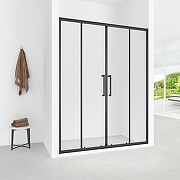 Душевая дверь Loranto 170 CS-AB04B-170 профиль Черный матовый стекло прозрачное-1