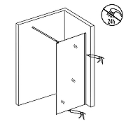 Душевая перегородка Loranto Walk-In 70 CS-W02B-70 профиль Черный матовый стекло прозрачное, лофт клетка-6