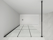 Душевая перегородка Loranto Walk-In 80 CS-W02B-80 профиль Черный матовый стекло прозрачное, лофт клетка-2