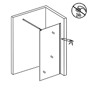 Душевая перегородка Loranto Walk-In 120 CS-W04B-120 профиль Черный матовый стекло прозрачное-5