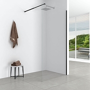 Душевая перегородка Loranto Walk-In 90 CS-W04B-90 профиль Черный матовый стекло прозрачное-1