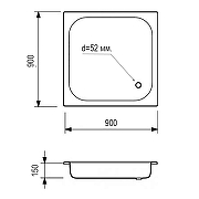 Стальной поддон для душа ВИЗ Antika 90x90 АPS-90101 цвет Белый-3