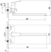 Смеситель для ванны Azario Campo AZ-KX138275C универсальный цвет Хром-4