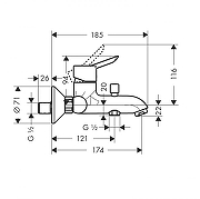 Смеситель для ванны Hansgrohe Focus S 31742000 цвет Хром-1