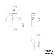 Смеситель для раковины Fixsen Nordic FX-8806N цвет Сатин-7