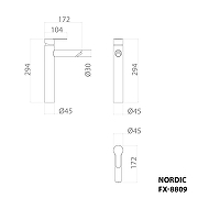 Смеситель для раковины Fixsen Nordic FX-8809 цвет Хром-7