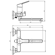Смеситель для ванны Loranto Tina LR90362000 универсальный цвет Хром-6