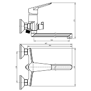 Смеситель для ванны Loranto Gracia LR90000015 универсальный цвет Хром-6