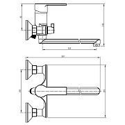 Смеситель для ванны Loranto Norma LR90501000 универсальный цвет Хром-6
