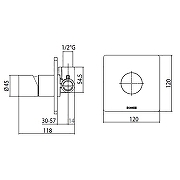 Смеситель для душа Bossini Cube Z00008.030+Z00007 цвет Хром-5