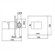 Смеситель для душа Bossini Cube Z00064.030+Z00007 цвет Хром-4
