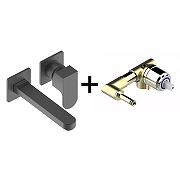 Смеситель для раковины Bossini Teo Z00732.073+Z00801 цвет Черный матовый