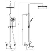 Душевая система Azario Pure AZ-HV23U94C-1CK1J19A-ZH3394A-HB1153 цвет Хром-1