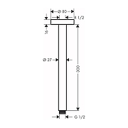 Кронштейн для верхнего душа Hansgrohe 27389340 цвет Черный-1
