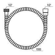Душевой шланг Azario AZ-SW-1,5-BL цвет Хром-3
