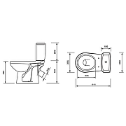 Унитаз компакт Оскольская Керамика Элисса Оптима Стандарт 43901110302 цвет Белый с бачком и сиденьем-3