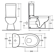 Унитаз компакт Керамин Женева Нова Дуал CS00076900 цвет Белый с бачком и сиденьем Микролифт-2