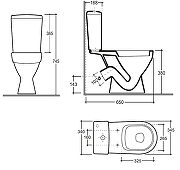 Унитаз компакт Керамин Толедо CS00087567 цвет Белый с бачком и сиденьем Микролифт-5