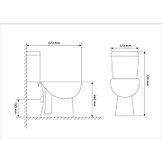 Унитаз компакт Loranto Lino CS-CT8812 цвет Белый с бачком и сиденьем Микролифт-9