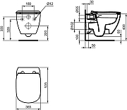 Унитаз Ideal Standard Tesi ZZ0003 подвесной цвет Белый с сиденьем Микролифт-2