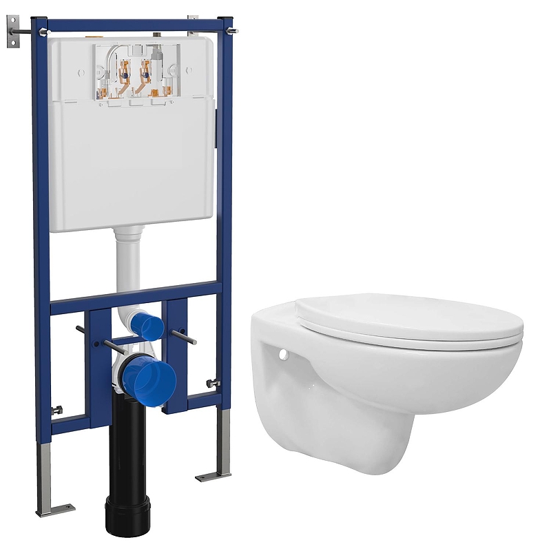 Комплект унитаза с инсталляцией Loranto Fredo 4501+CS-WH8005 