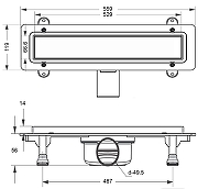 Душевой лоток Loranto Prime Skala 50 4026.0Y050K.050.1 с решеткой цвет Нержавеющая сталь / под плитку-1