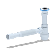 Сифон для раковины Анипласт Юнг BM1015 с гибкой трубой цвет Хром