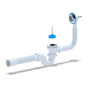 Слив-перелив Анипласт E155 с пробкой на цепочке цвет Хром