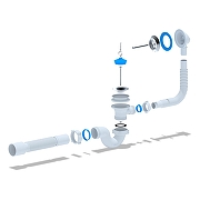 Слив-перелив Анипласт E155 с пробкой на цепочке цвет Хром-1